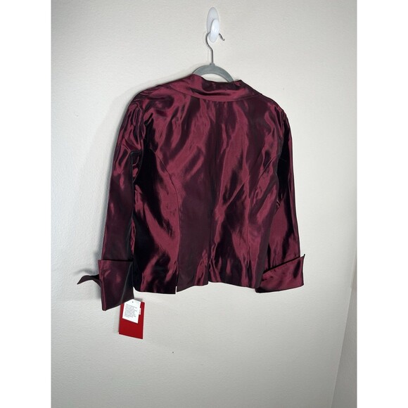 JS Collections Evening Top Jacket Blazer Rhinestone Buttons shiny metallic Sz 16 - Picture 3 of 14